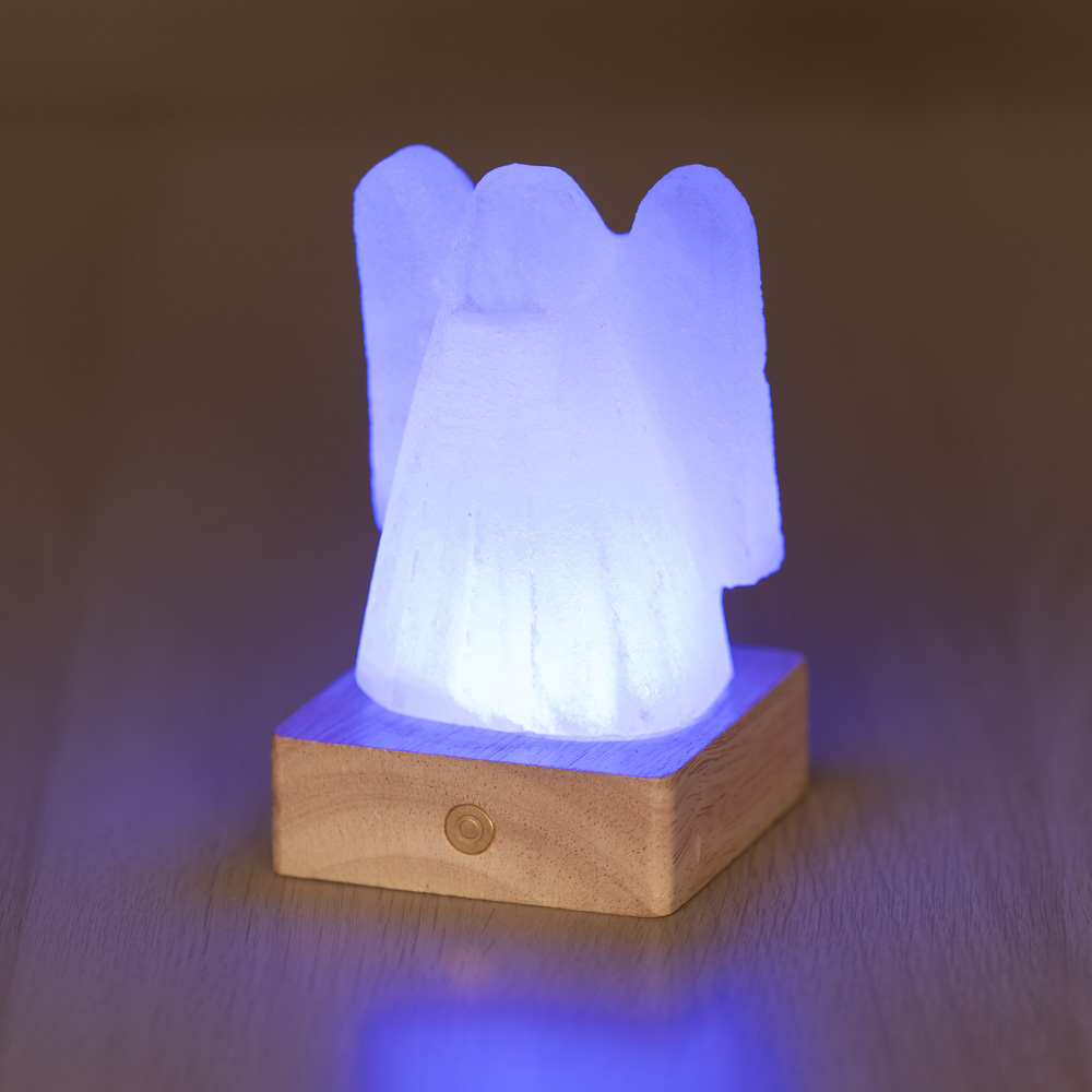 Lampada di Sale Himalayano a batteria Bianco naturale a forma di Angelo 600gr - Foto 2
