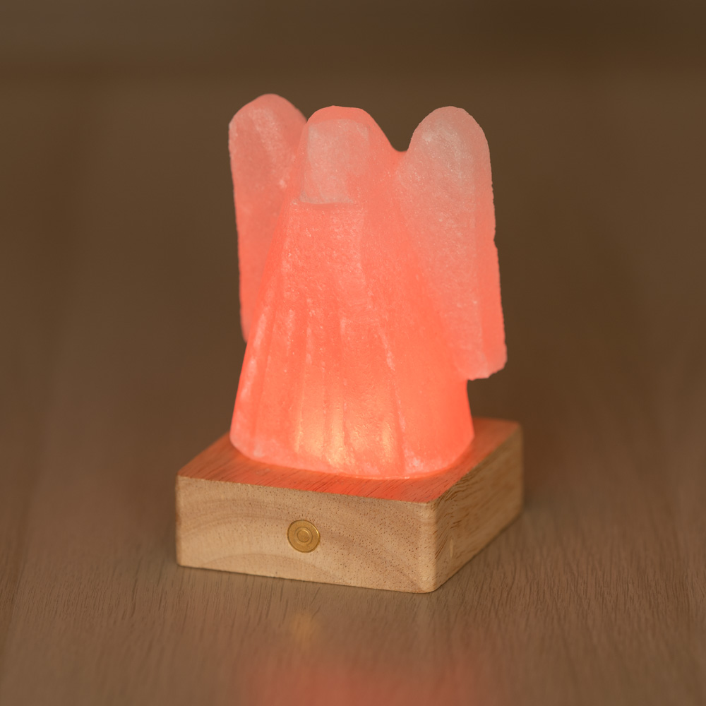 Lampada di Sale Himalayano a batteria Bianco naturale a forma di Angelo 600gr - Foto 3
