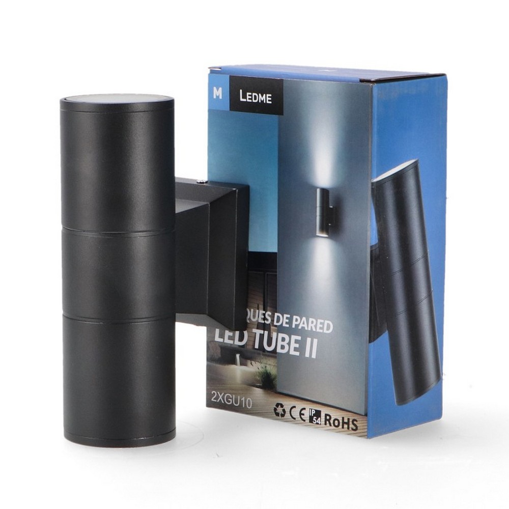 Applique da parete Tube Nero IP54 2 x GU10 M LEDME - Foto 4