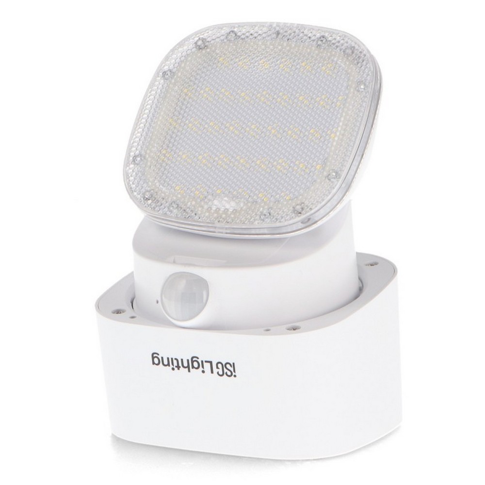 Applique Led da parete Flat 1W Bianco con pannello solare IP44 Bianco neutro 4000K con sensore crepuscolare e di movimento iSG Lighting - Foto 2