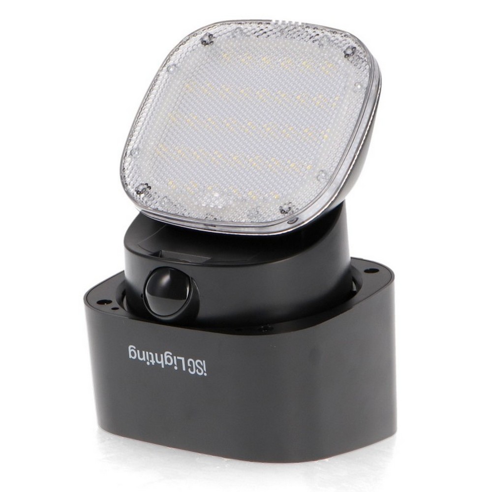 Applique Led da parete Flat 1W Nero con pannello solare IP44 Bianco neutro 4000K con sensore crepuscolare e di movimento iSG Lighting - Foto 2