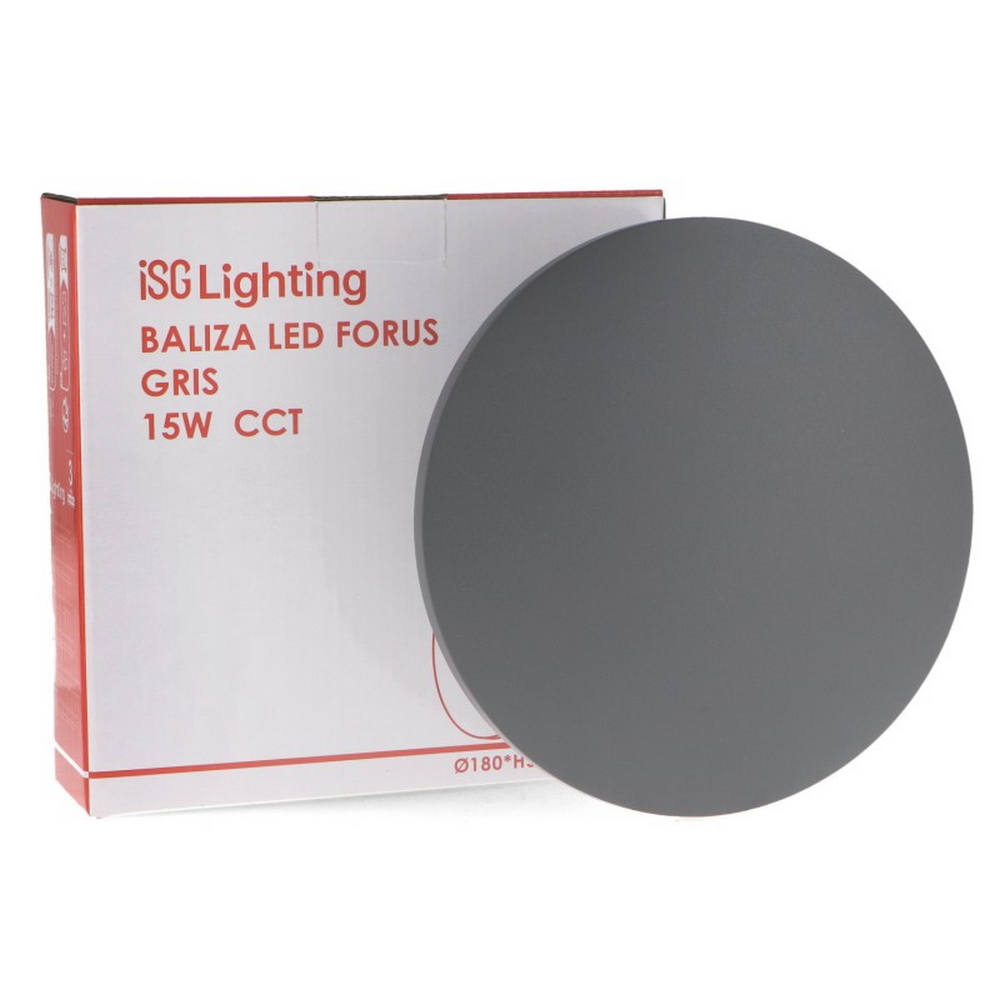 Applique Led da parete Forus 15W rotondo Grigio IP54 CCT temperatura colore regolabile iSG Lighting - Foto 4