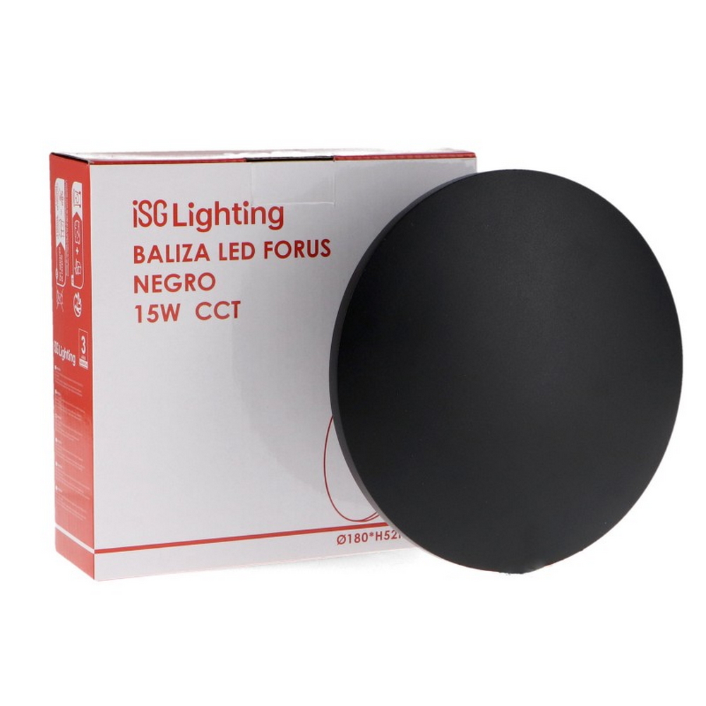 Applique Led da parete Forus 15W rotondo Nero IP54 CCT temperatura colore regolabile iSG Lighting - Foto 4