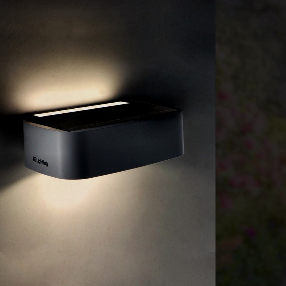 Applique Led da parete Plit 1,7W Bianco con pannello solare IP54 Bianco neutro 4000K con sensore crepuscolare e di movimento iSG Lighting - Foto 3