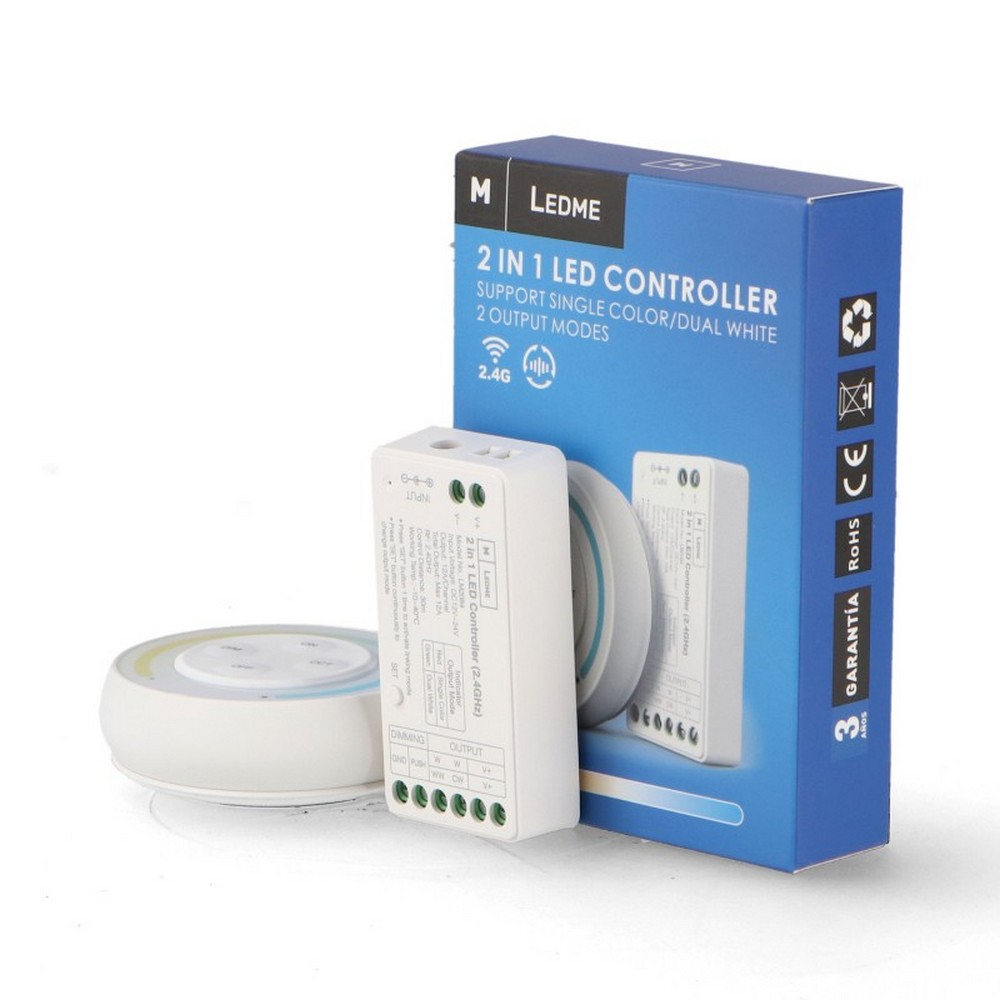 Controller Dimmer striscia Led Monocolore + CCT 12-24V con telecomando RF M LEDME - Foto 2