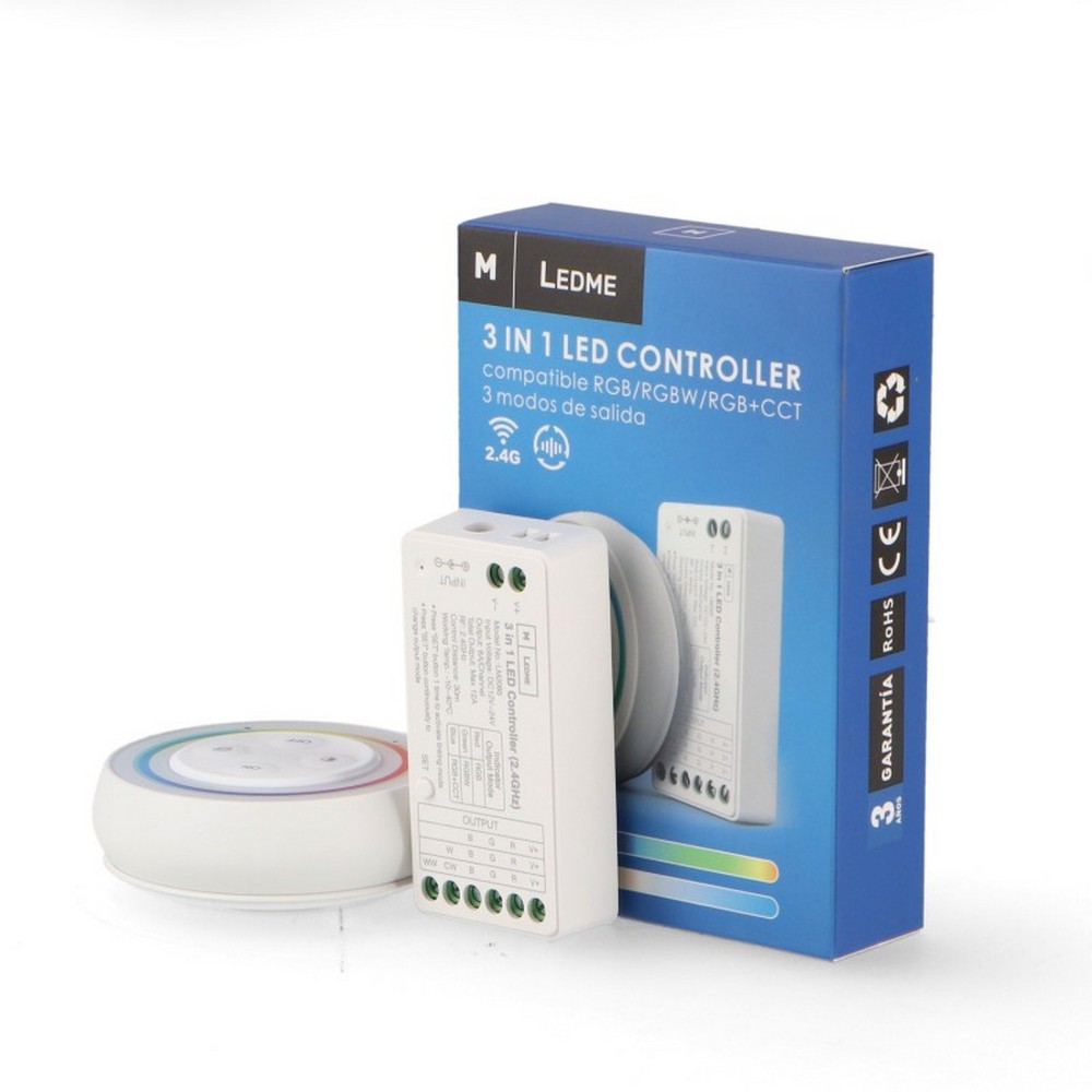 Controller Dimmer WiFi striscia Led RGB + CCT 12-24V con telecomando RF M LEDME - Foto 2