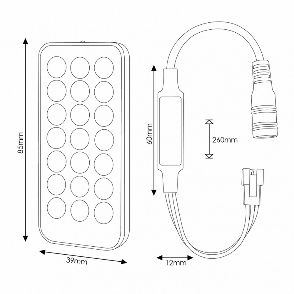 Controller mini per striscia Led Digitale 12-24V Colorful con telecomando M LEDME - Foto 1