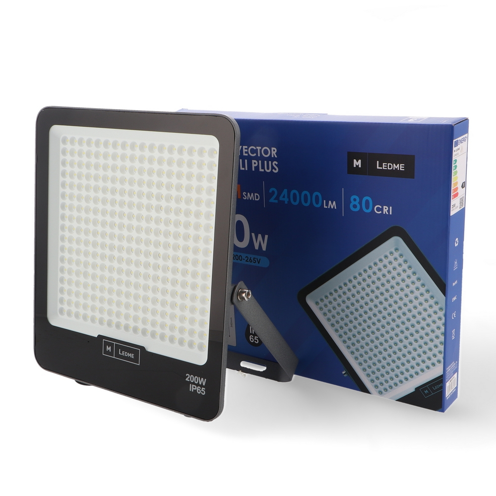 Faro proiettore Led Napoli Plus 200W Nero da esterno IP65 Bianco freddo 6000K M LEDME - Foto 2