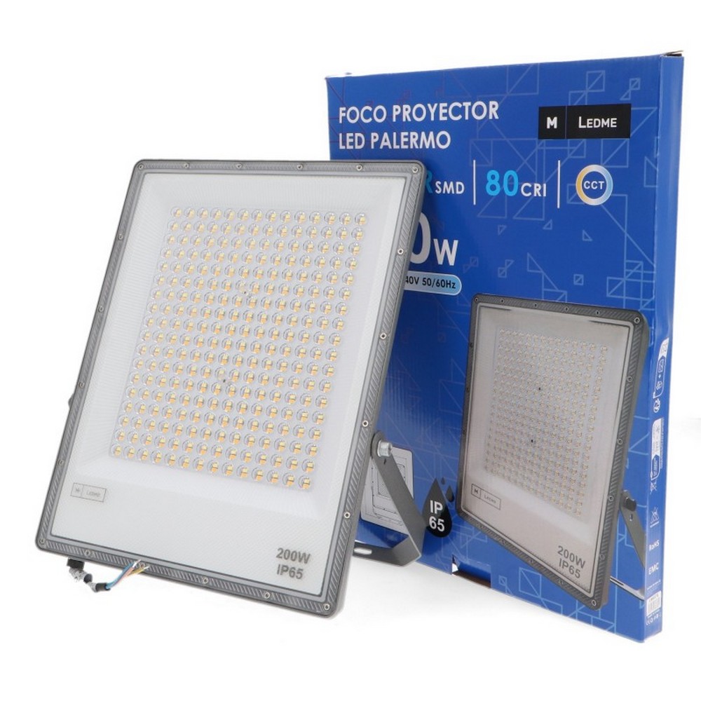 Faro proiettore Led Slim 200W Grigio da esterno IP65 CCT temperatura colore regolabile M LEDME - Foto 2