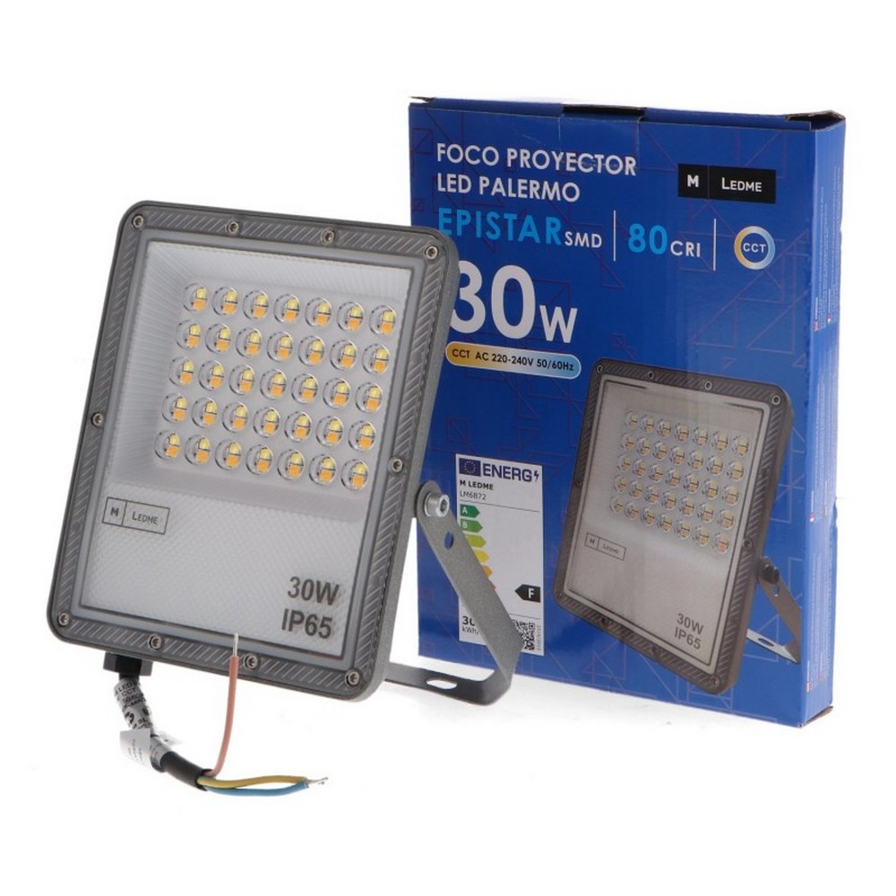 Faro proiettore Led Slim 30W Grigio da esterno IP65 CCT temperatura colore regolabile M LEDME - Foto 2