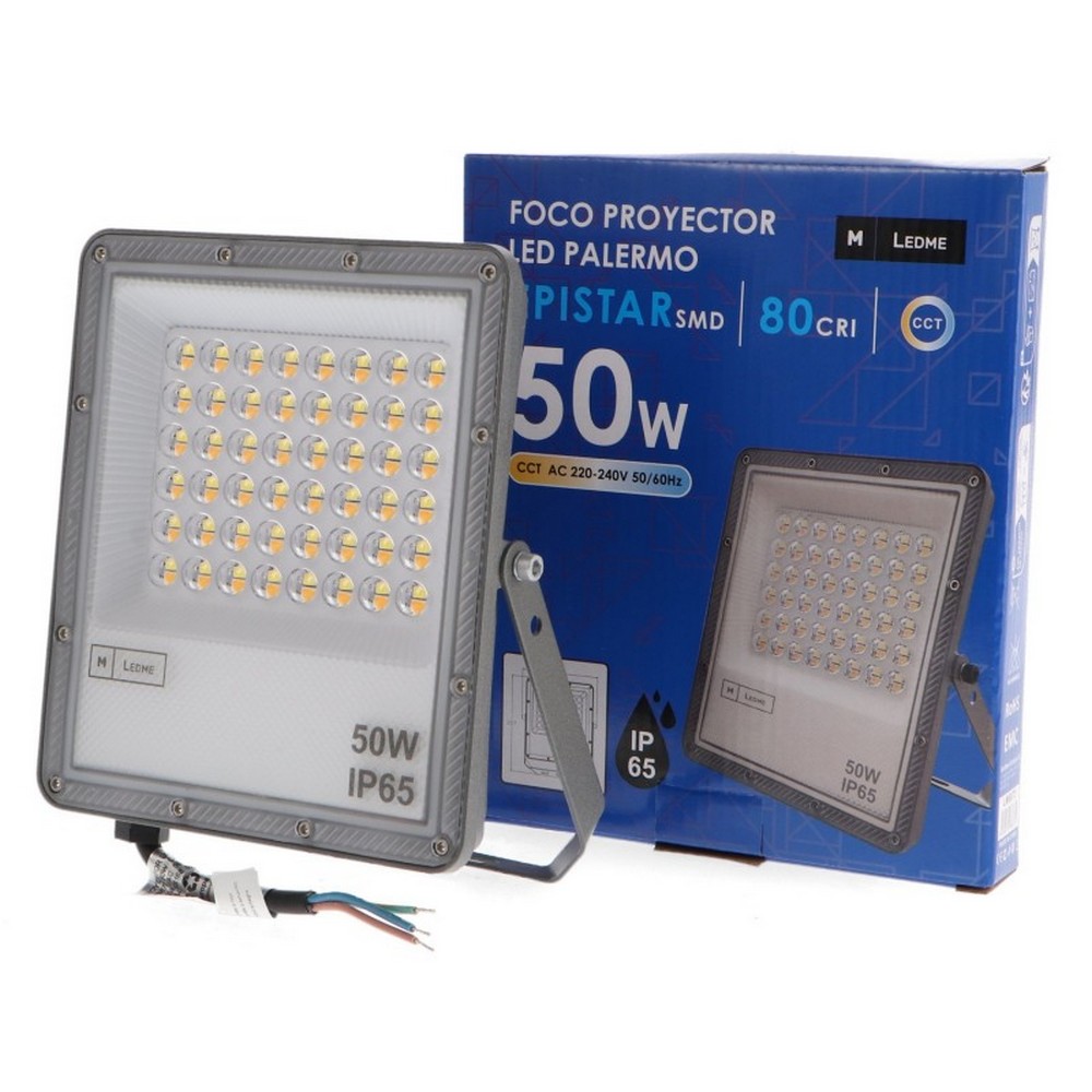 Faro proiettore Led Slim 50W Grigio da esterno IP65 CCT temperatura colore regolabile M LEDME - Foto 2