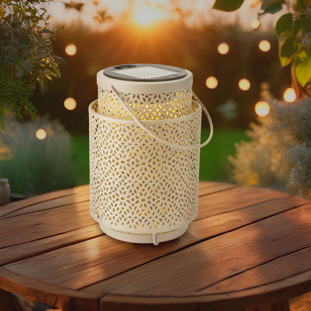 Lampada da tavolo Led Casablanca 1W Beige portatile ricaricabile energia solare Bianco caldo 2500K M mimotec - Foto 1