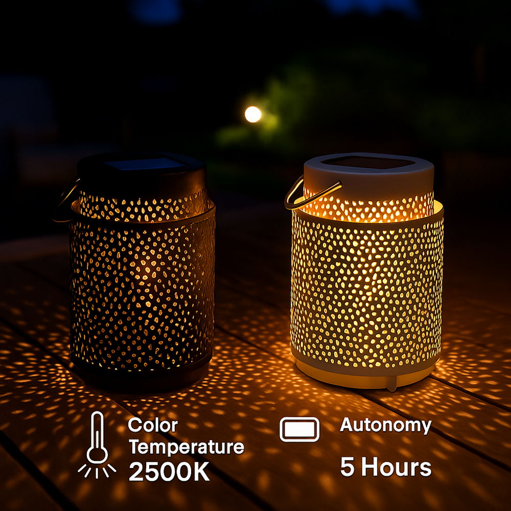 Lampada da tavolo Led Casablanca 1W Beige portatile ricaricabile energia solare Bianco caldo 2500K M mimotec - Foto 3