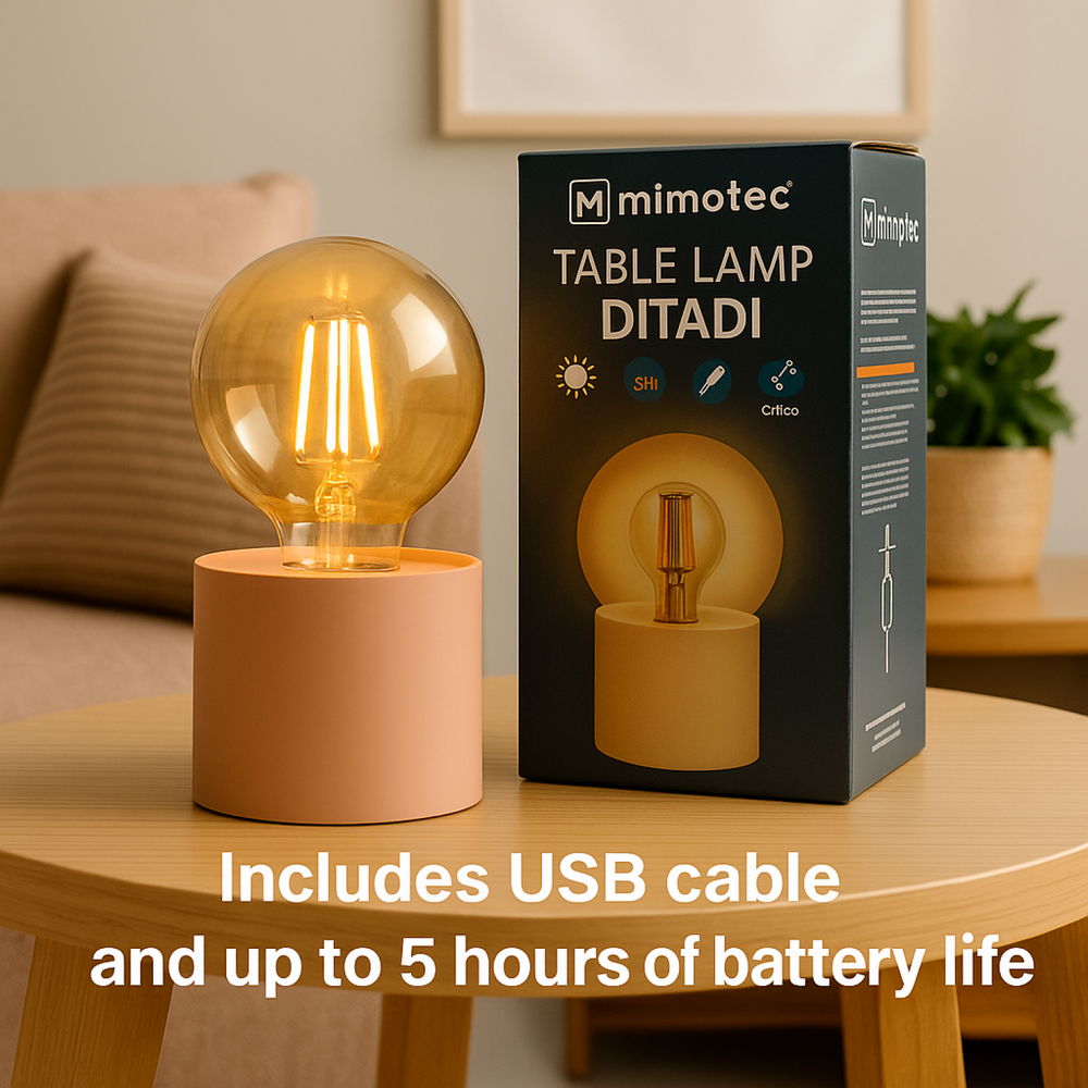Lampada da tavolo Led Ditadi 1W Rosa a batteria Bianco caldo 2500K M mimotec - Foto 6