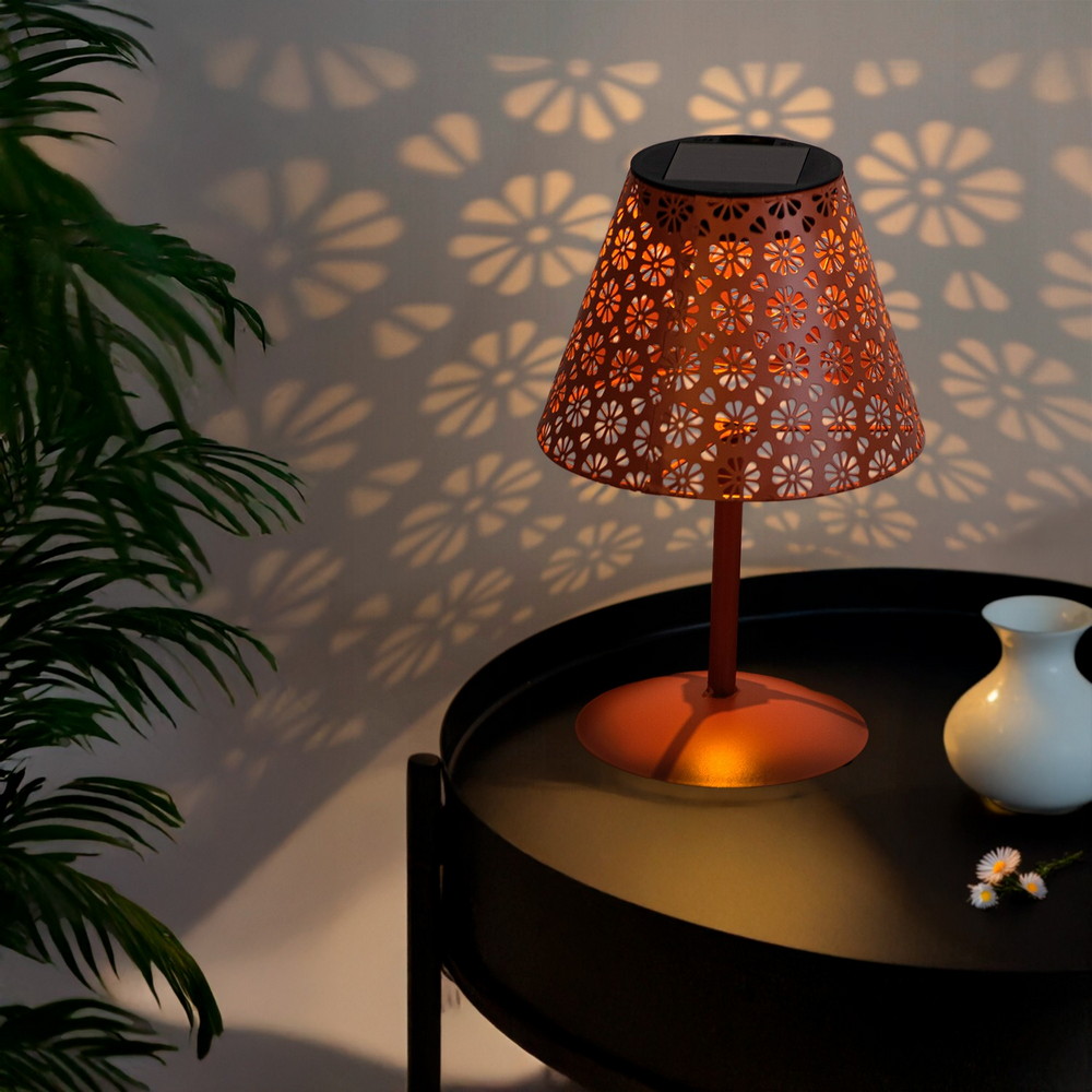 Lampada da tavolo Led Hearth 1W Arancione portatile ricaricabile energia solare Bianco caldo 2500K M mimotec - Foto 2