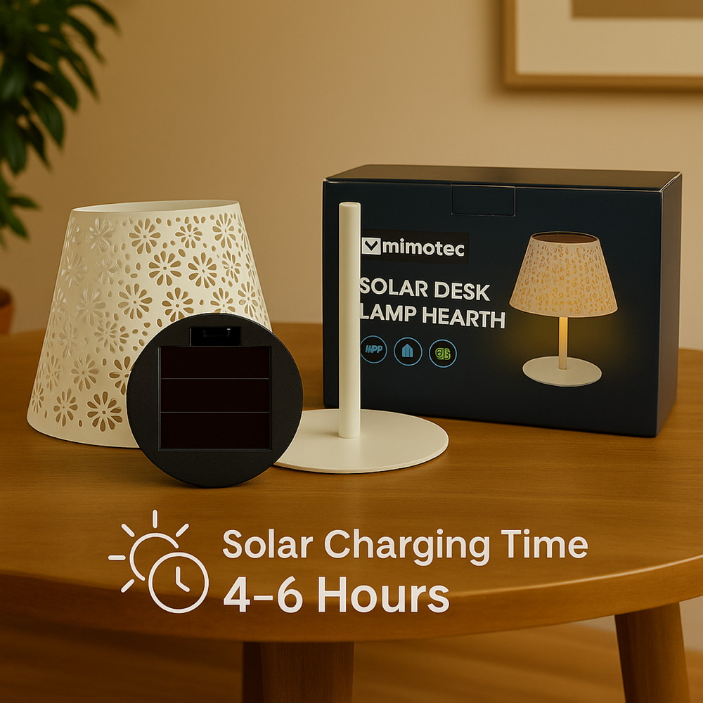 Lampada da tavolo Led Hearth 1W Bianca portatile ricaricabile energia solare Bianco caldo 2500K M mimotec - Foto 6
