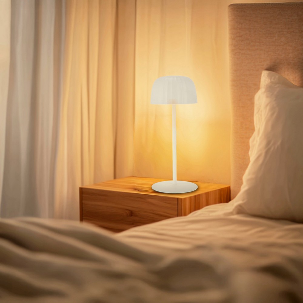 Lampada da tavolo Led Touch Gonza 2W Bianca portatile ricaricabile energia solare Bianco caldo 3000K M mimotec - Foto 1