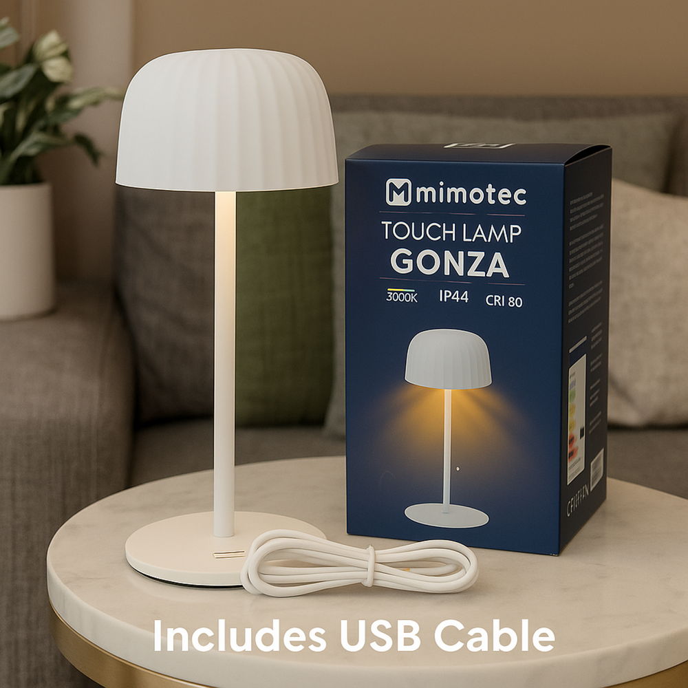 Lampada da tavolo Led Touch Gonza 2W Bianca portatile ricaricabile energia solare Bianco caldo 3000K M mimotec - Foto 6