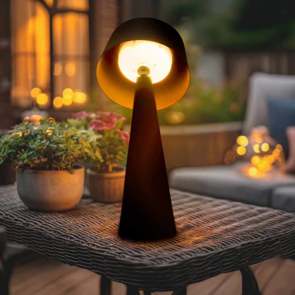 Lampada da tavolo Led Touch House 3W Nera portatile ricaricabile energia solare Bianco caldo 3000K M mimotec - Foto 1