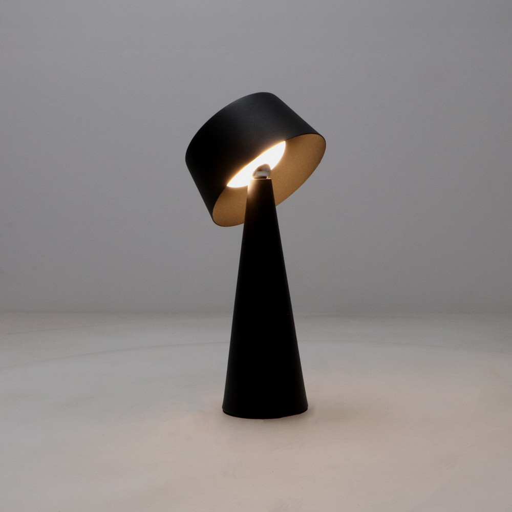 Lampada da tavolo Led Touch House 3W Nera portatile ricaricabile energia solare Bianco caldo 3000K M mimotec - Foto 2
