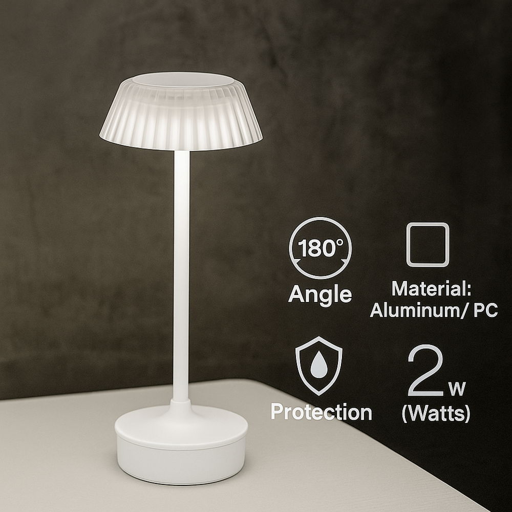 Lampada da tavolo Led touch Irina 2W Bianca CCT temperatura colore regolabile portatile a batteria ricaricabile USB M mimotec - Foto 3