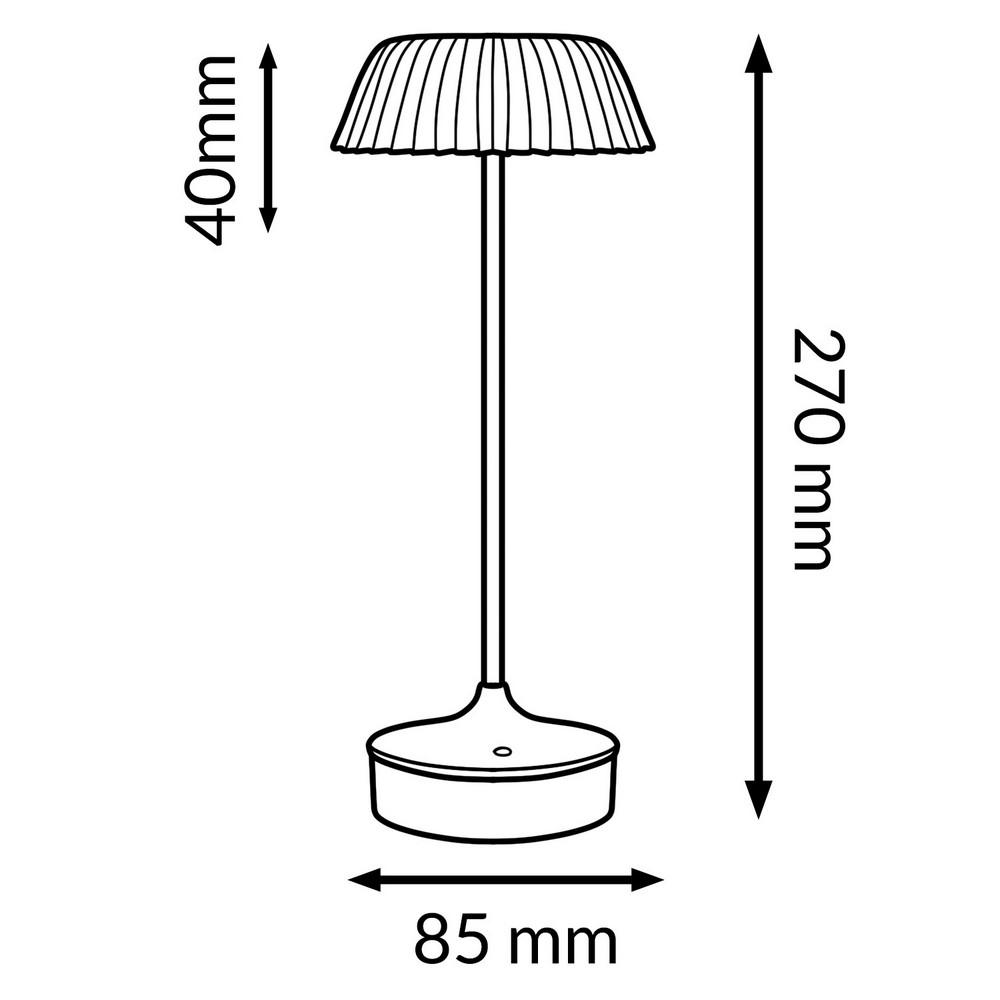 Lampada da tavolo Led touch Irina 2W Bianca CCT temperatura colore regolabile portatile a batteria ricaricabile USB M mimotec - Foto 5