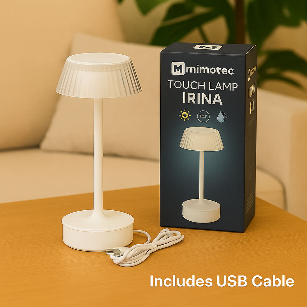 Lampada da tavolo Led touch Irina 2W Bianca CCT temperatura colore regolabile portatile a batteria ricaricabile USB M mimotec - Foto 6
