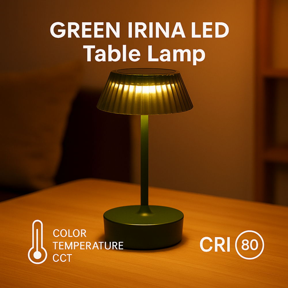 Lampada da tavolo Led touch Irina 2W Verde CCT temperatura colore regolabile portatile a batteria ricaricabile USB M mimotec - Foto 2