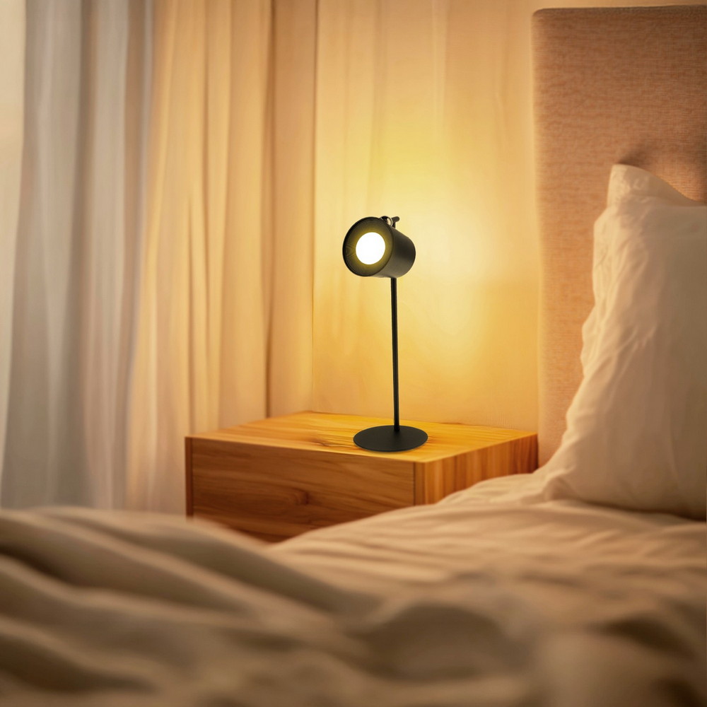 Lampada da tavolo Led touch Leni 2W Nera CCT temperatura colore regolabile portatile a batteria ricaricabile USB M mimotec - Foto 1