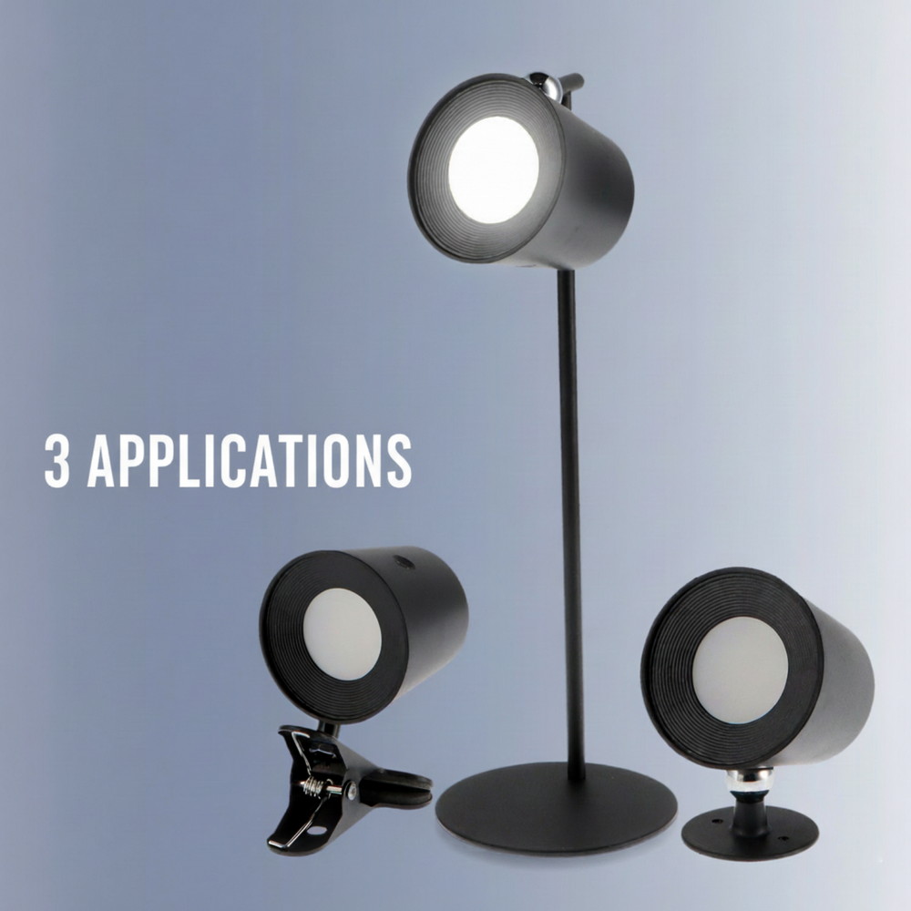 Lampada da tavolo Led touch Leni 2W Nera CCT temperatura colore regolabile portatile a batteria ricaricabile USB M mimotec - Foto 2