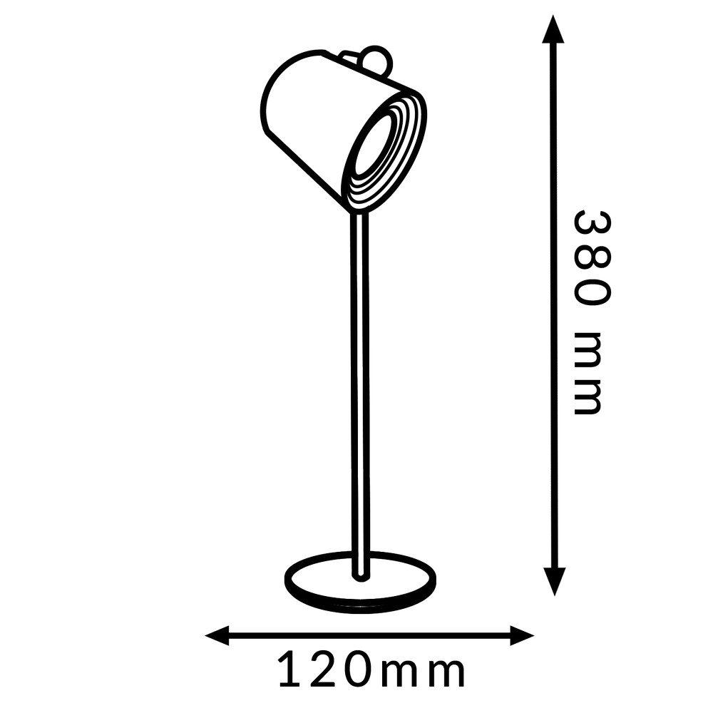 Lampada da tavolo Led touch Leni 2W Nera CCT temperatura colore regolabile portatile a batteria ricaricabile USB M mimotec - Foto 3