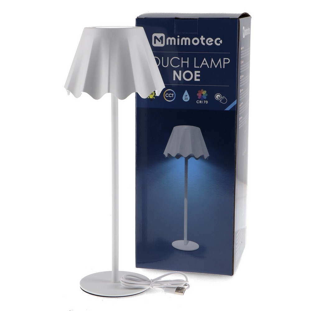 Lampada da tavolo Led touch Noe Bianca 4W portatile a batteria ricaricabile USB Mimotec - Foto 4
