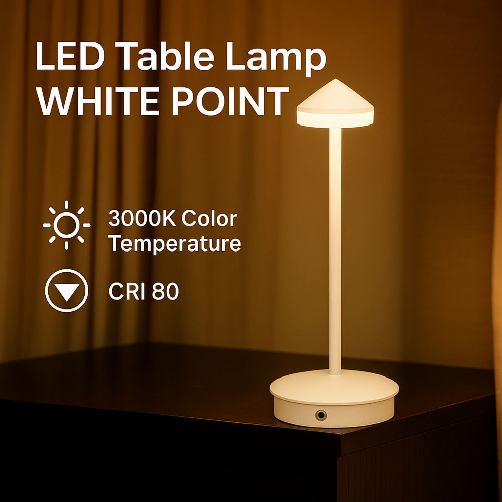 Lampada da tavolo Led touch Point 1W Bianca CCT temperatura colore regolabile portatile a batteria ricaricabile USB M mimotec - Foto 2