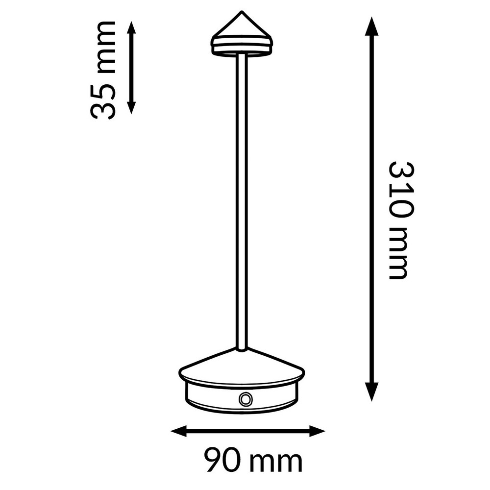 Lampada da tavolo Led touch Point 1W Nera CCT temperatura colore regolabile portatile a batteria ricaricabile USB M mimotec - Foto 5