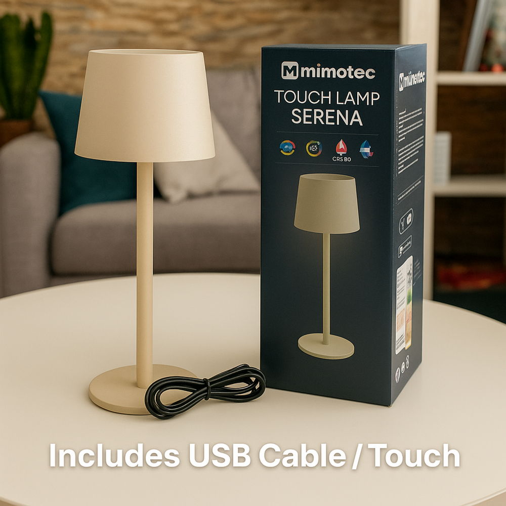 Lampada da tavolo Led touch Serena 2W Beige CCT temperatura colore regolabile portatile a batteria ricaricabile USB M mimotec - Foto 6
