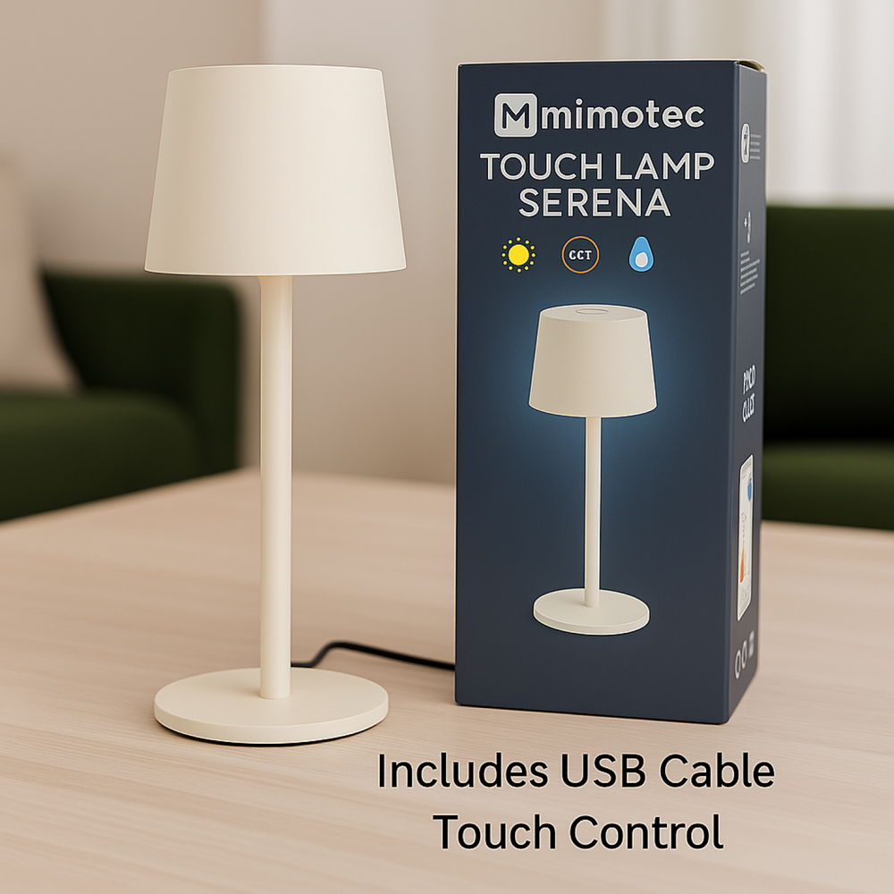 Lampada da tavolo Led touch Serena 2W Bianca CCT temperatura colore regolabile portatile a batteria ricaricabile USB M mimotec - Foto 6