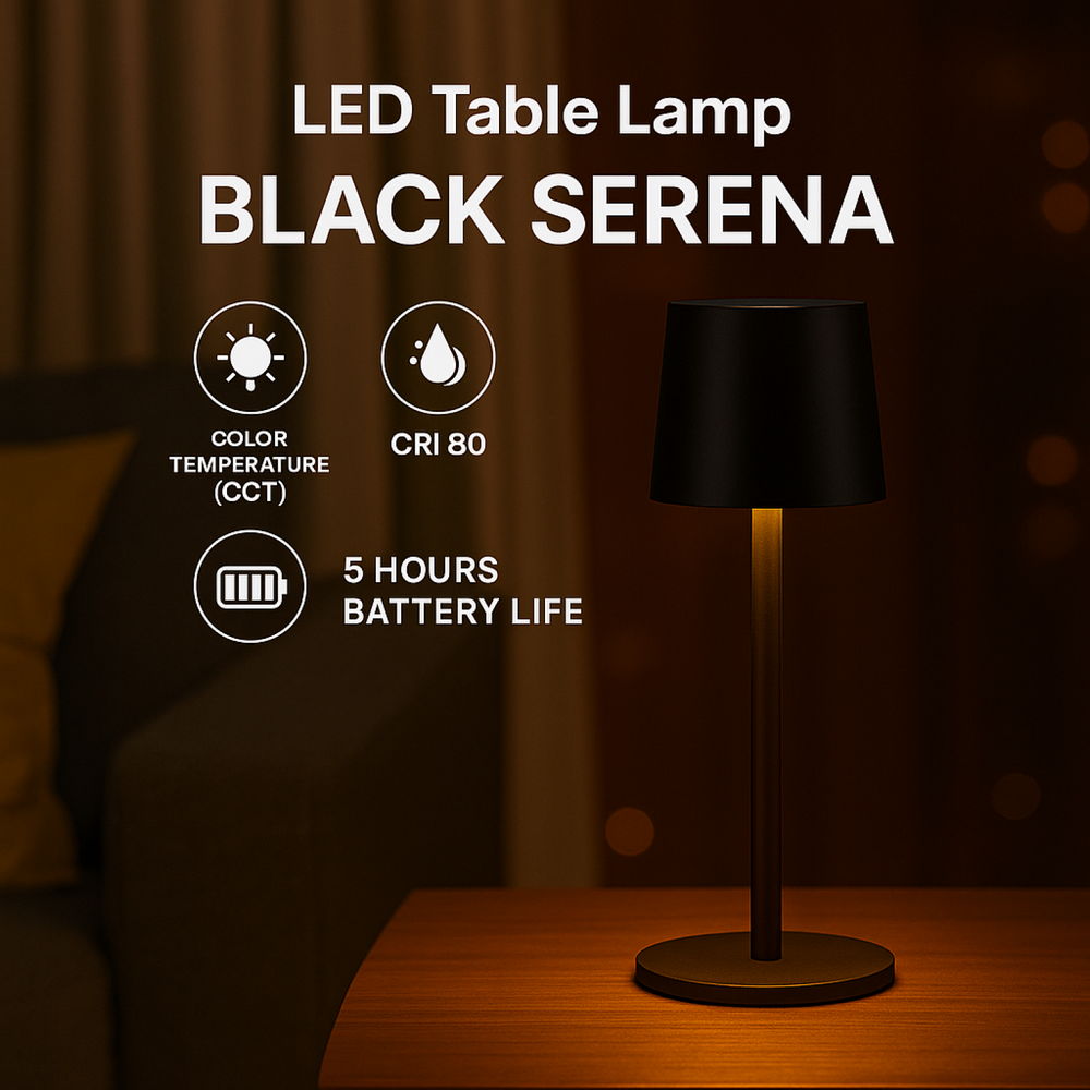 Lampada da tavolo Led touch Serena 2W Nera CCT temperatura colore regolabile portatile a batteria ricaricabile USB M mimotec - Foto 2