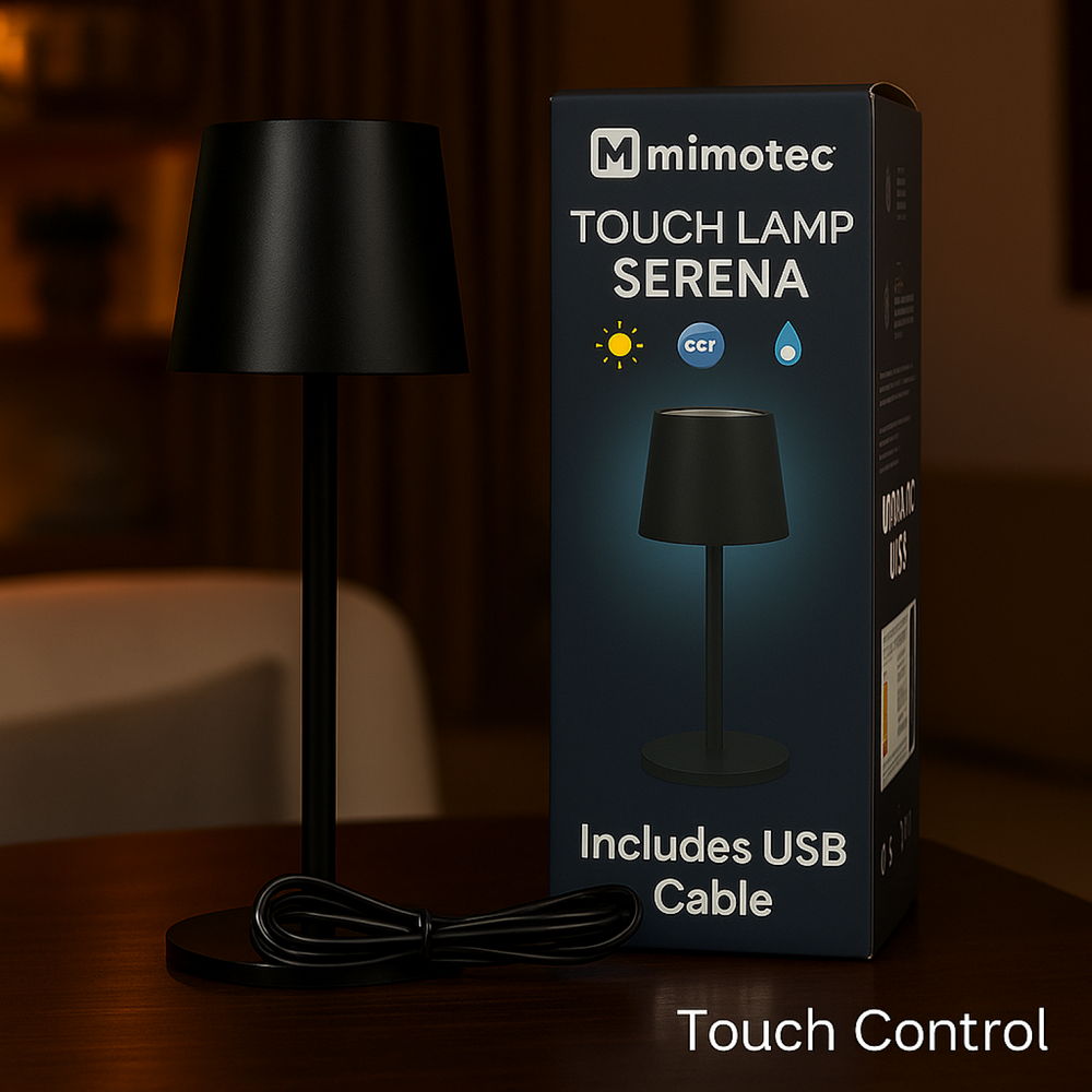 Lampada da tavolo Led touch Serena 2W Nera CCT temperatura colore regolabile portatile a batteria ricaricabile USB M mimotec - Foto 6
