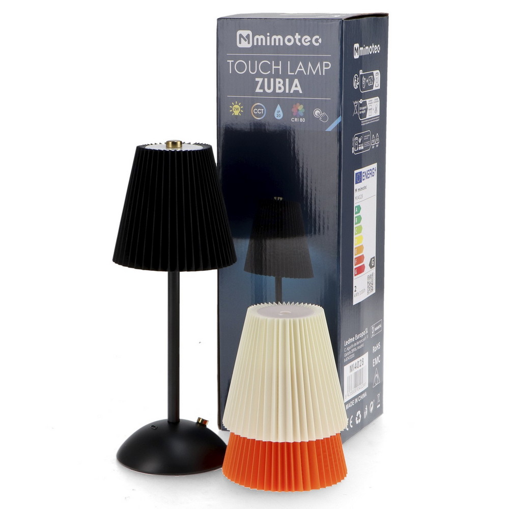 Lampada da tavolo Led touch Zubia 2W CCT temperatura colore regolabile portatile a batteria ricaricabile USB M mimotec - Foto 7