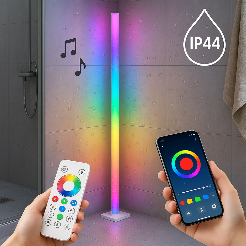 Lampada da terra a piantana Smart 5W opaca RGB con telecomando M mimotec - Foto 5
