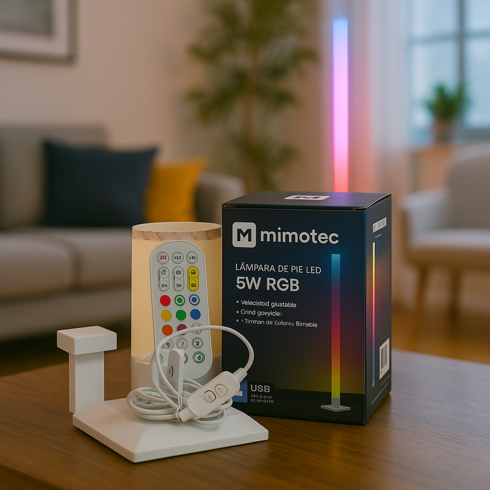 Lampada da terra a piantana Smart 5W opaca RGB con telecomando M mimotec - Foto 6