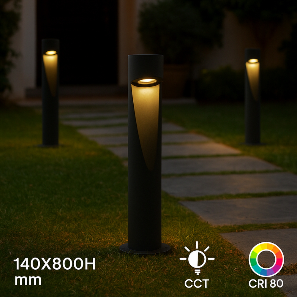 Lampioncino Led Andru 10W Grigio 80cm IP65 CCT temperatura colore regolabile iSG Lighting - Foto 4