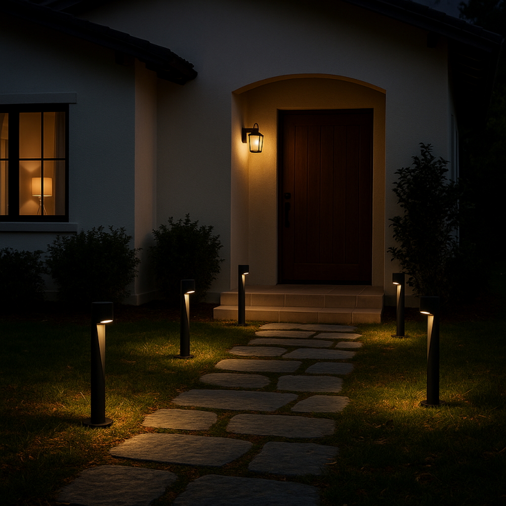 Lampioncino Led Andru 10W Grigio 80cm IP65 CCT temperatura colore regolabile iSG Lighting - Foto 7