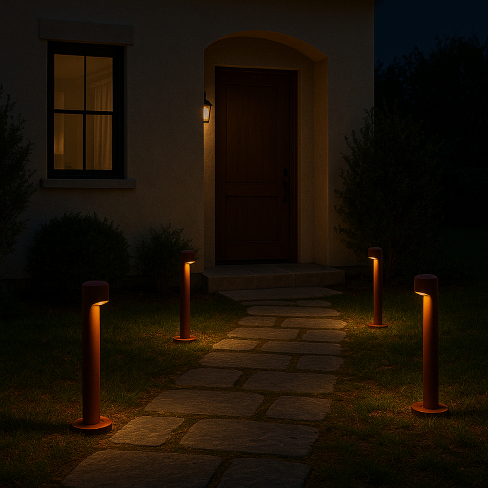Lampioncino Led Andru 10W Marrone ruggine 80cm IP65 CCT temperatura colore regolabile iSG Lighting - Foto 6