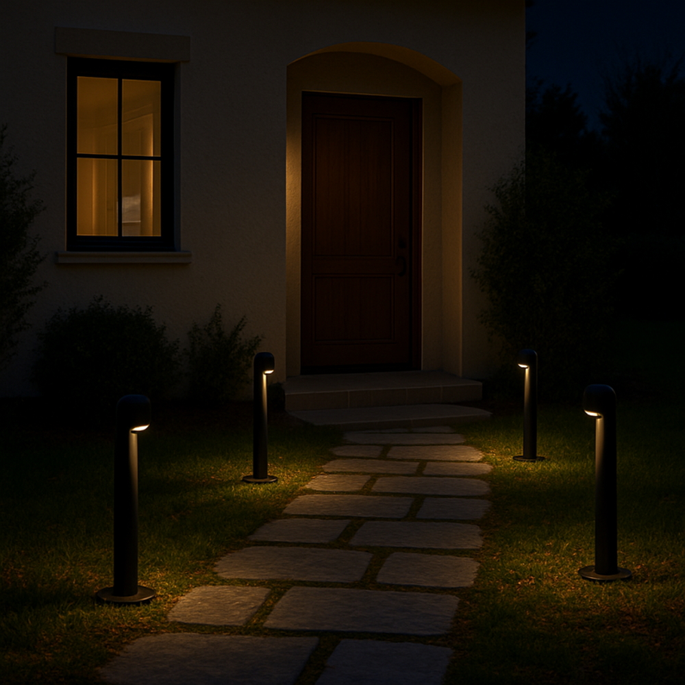 Lampioncino Led Andru 10W Nero 80cm IP65 CCT temperatura colore regolabile iSG Lighting - Foto 6