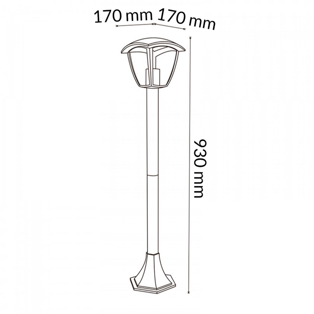 Lampioncino Led Ronse Nero 1 metro IP44 1 x E27 M LEDME - Foto 1