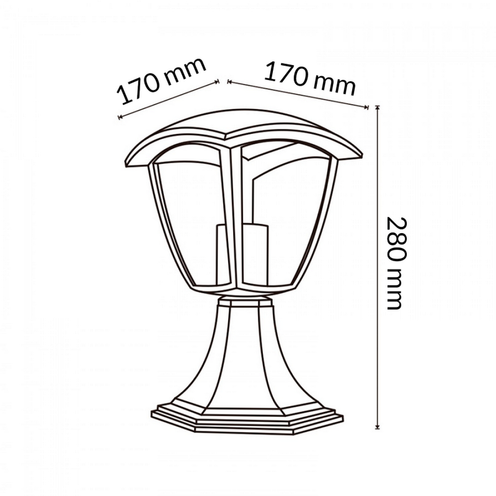 Lampioncino Led Ronse Nero 28cm IP44 1 x E27 M LEDME - Foto 1