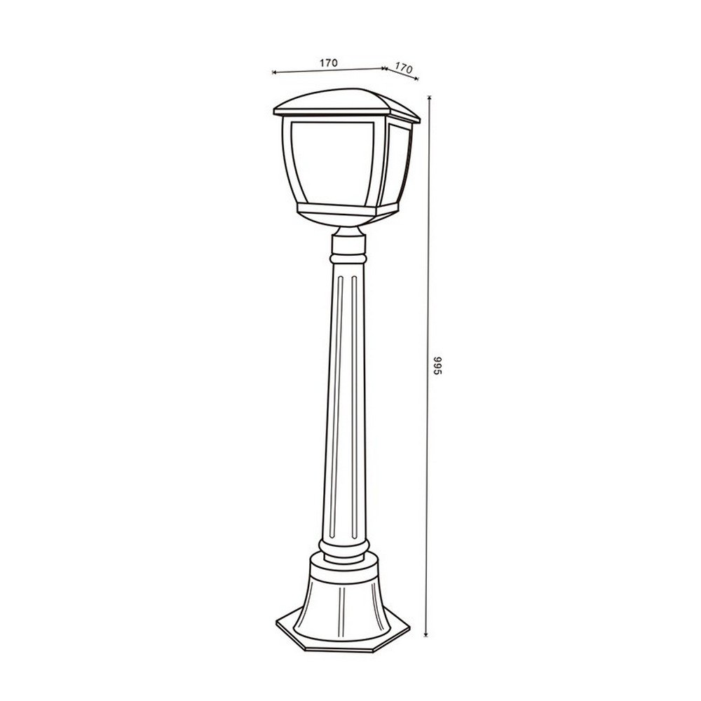 Lampione Led House Plus Nero 1 metro IP44 1 x E27 M LEDME - Foto 1