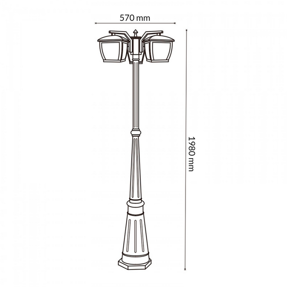Lampione Led House Plus Nero 2 metri IP44 1 x E27 M LEDME - Foto 1
