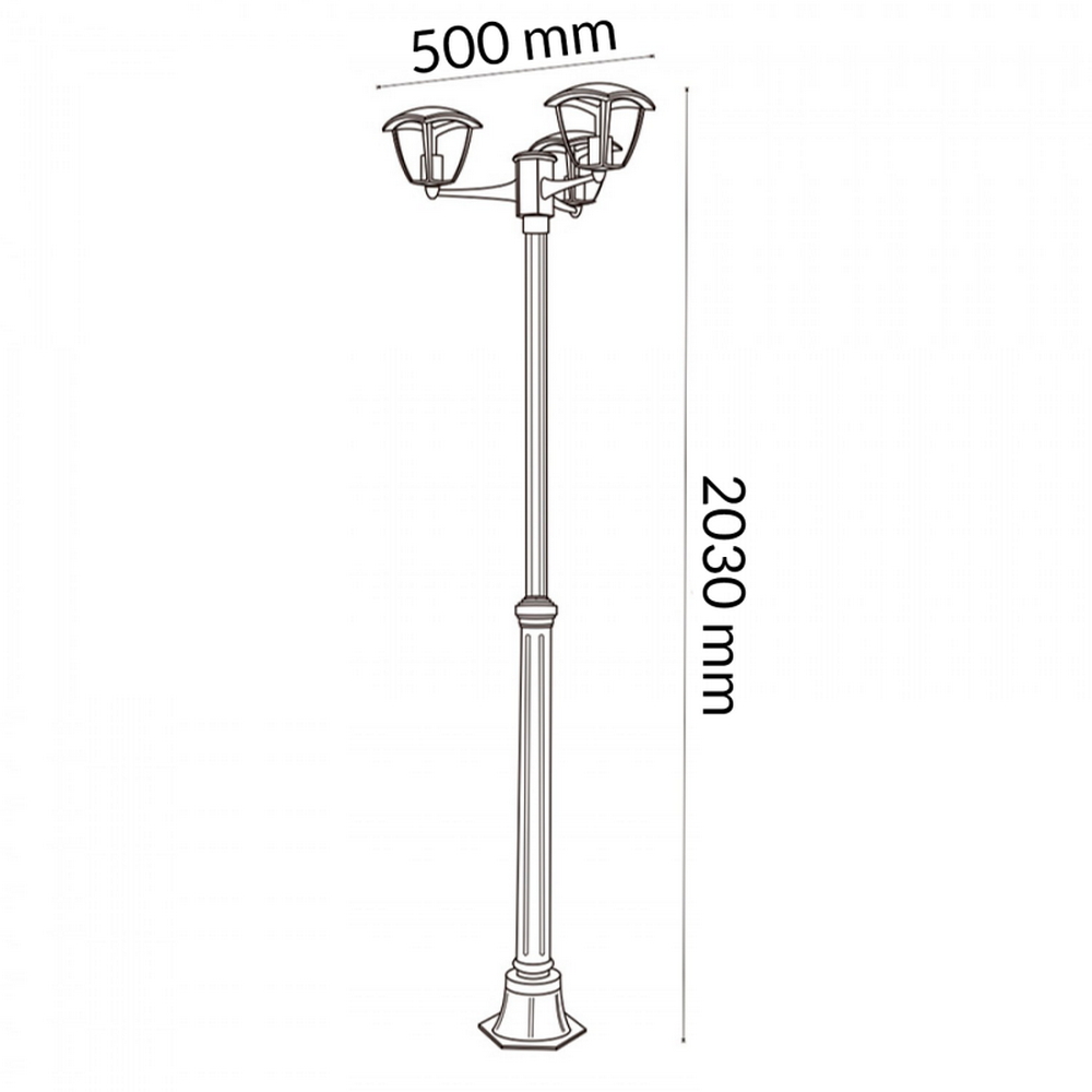 Lampione Led Ronse Nero 2 metri IP44 1 x E27 M LEDME - Foto 1